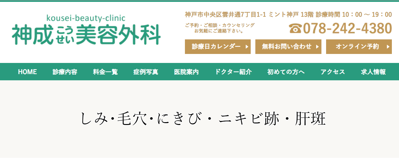 神成美容外科のニキビの画像