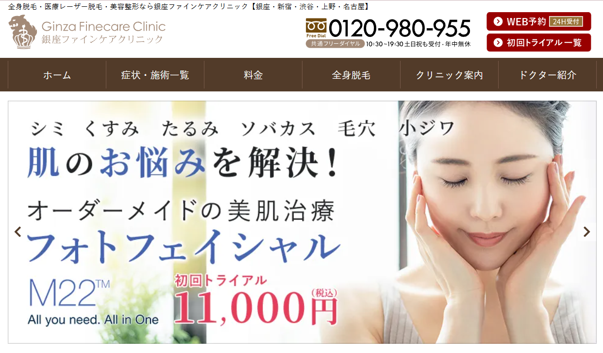 銀座ファインケアクリニックのシミ美白の画像